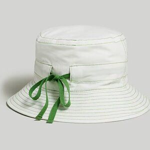 New Madewell Contrast-Stitch Bucket Hat Soft White